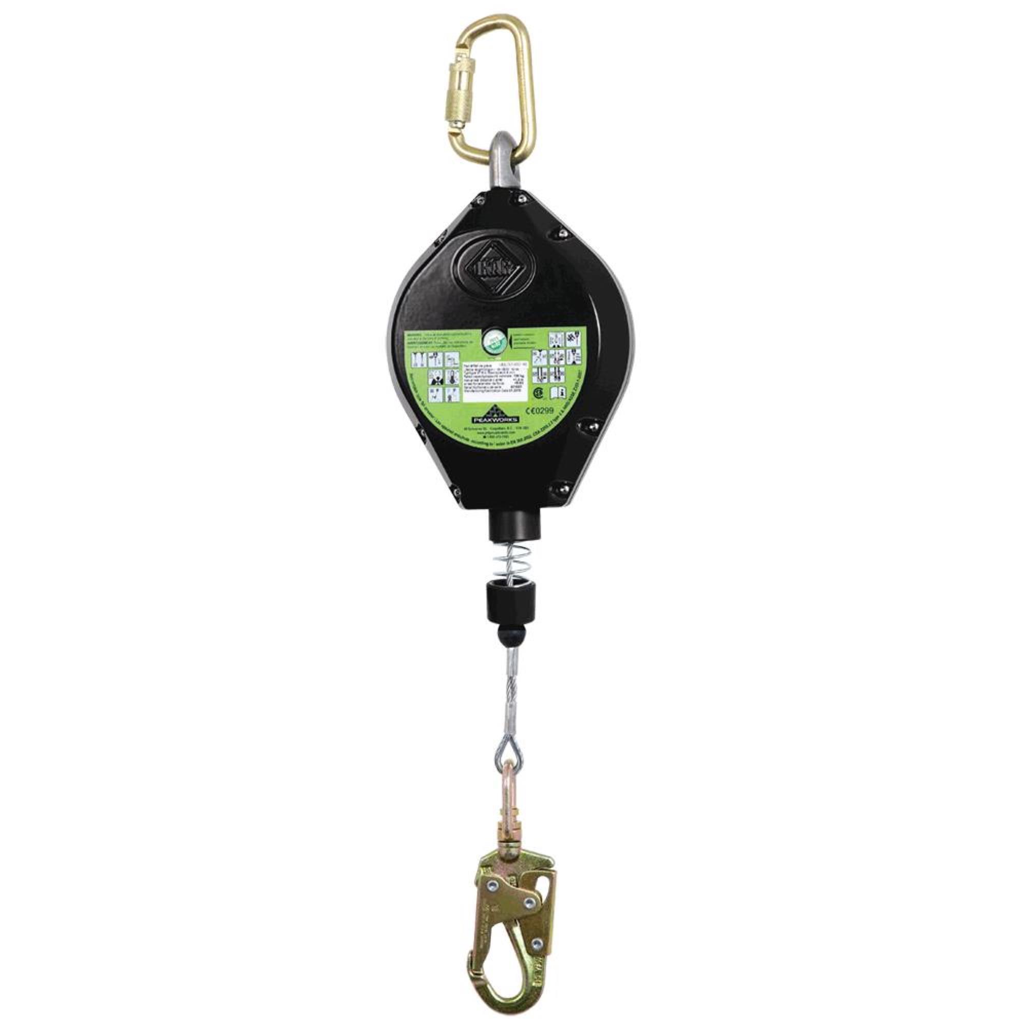 PeakWorks® - Self Retracting Lifeline Device - Galvanized Steel Cable, Snap Hook, 120 Ft - Model # V845533120